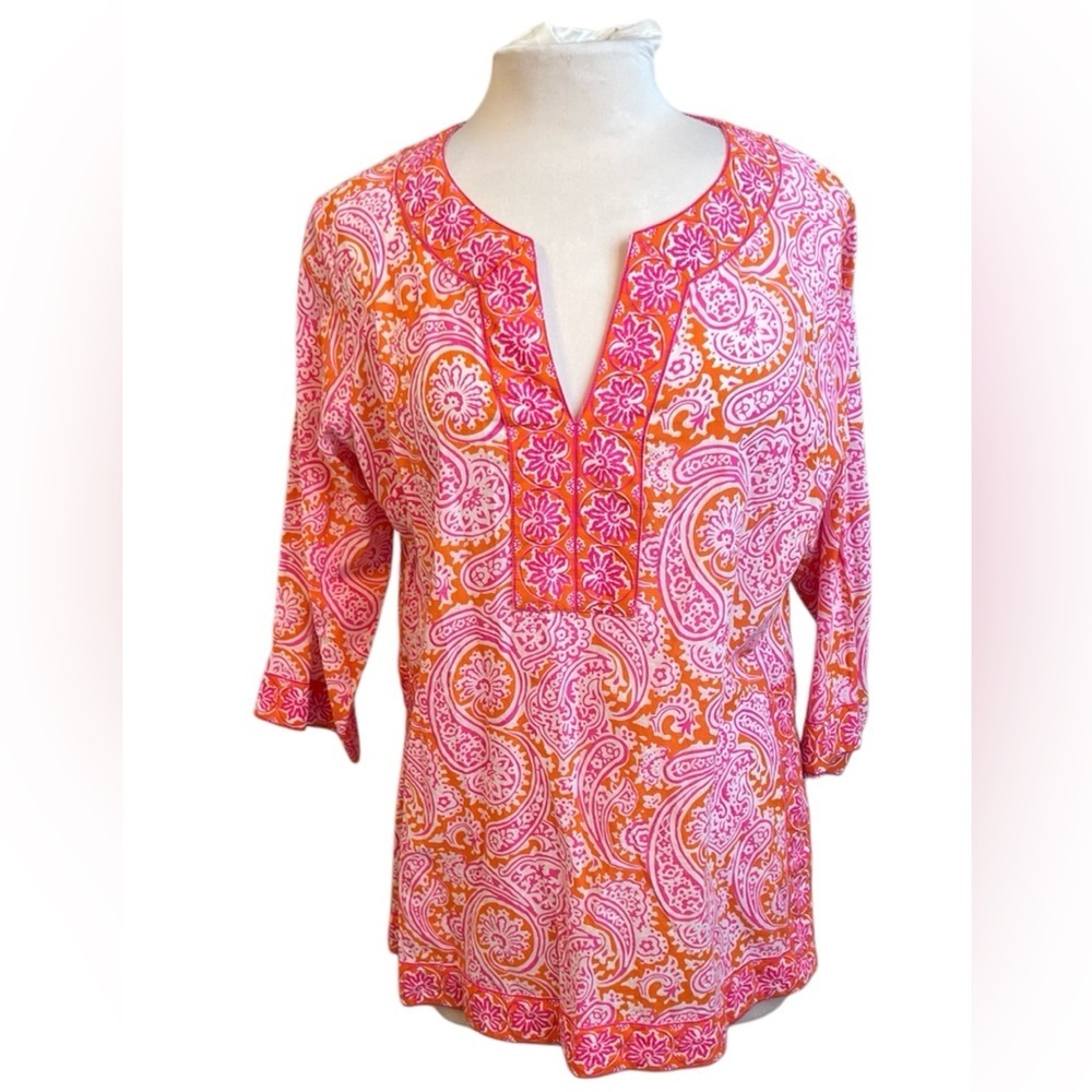 Gretchen Scott Split Neck Tunic - Large - image 1